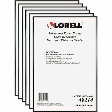 Lorell Frame, Poster, Wall Display Only, 24inWx36inH, Black, 6PK LLR49214CT